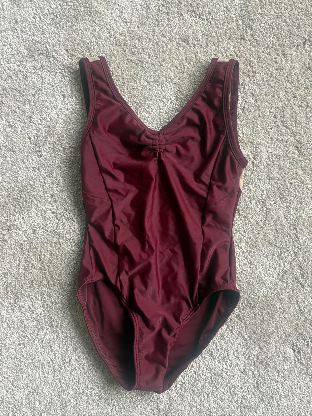 Honeycut Girls' Burgundy Dance Leotard - Classic adjustable Ruched Front